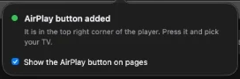 Airlift panel: AirPlay button added
